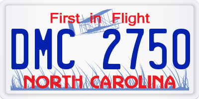 NC license plate DMC2750