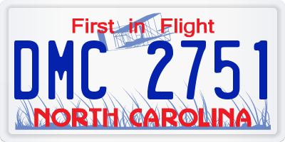 NC license plate DMC2751