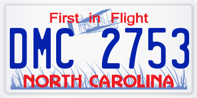 NC license plate DMC2753