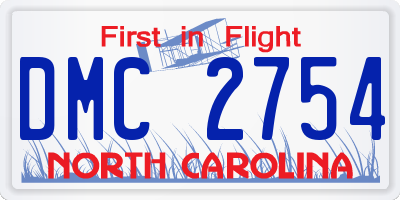 NC license plate DMC2754