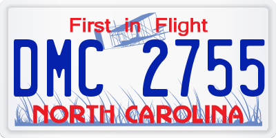 NC license plate DMC2755