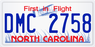 NC license plate DMC2758