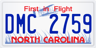 NC license plate DMC2759