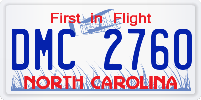 NC license plate DMC2760