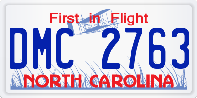 NC license plate DMC2763