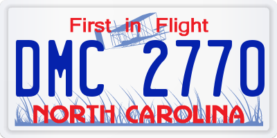 NC license plate DMC2770