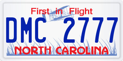 NC license plate DMC2777