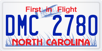 NC license plate DMC2780