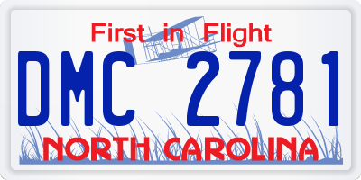 NC license plate DMC2781