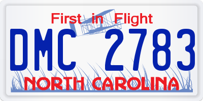 NC license plate DMC2783