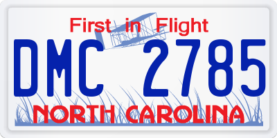 NC license plate DMC2785