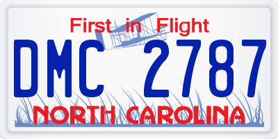 NC license plate DMC2787