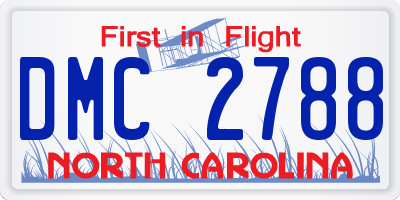 NC license plate DMC2788