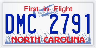 NC license plate DMC2791