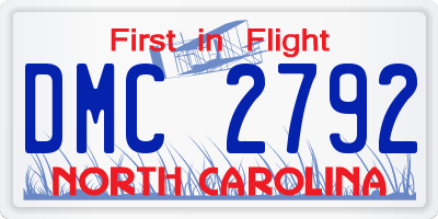 NC license plate DMC2792