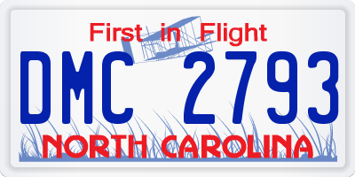 NC license plate DMC2793