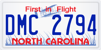 NC license plate DMC2794