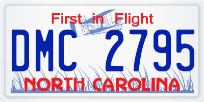 NC license plate DMC2795