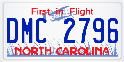 NC license plate DMC2796