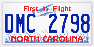 NC license plate DMC2798