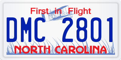 NC license plate DMC2801