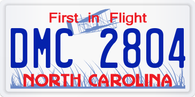 NC license plate DMC2804