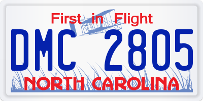 NC license plate DMC2805