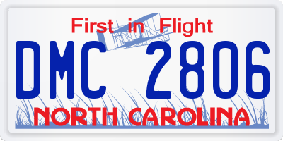 NC license plate DMC2806