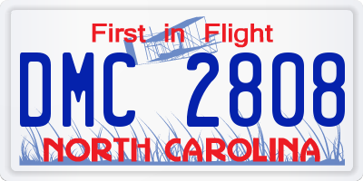 NC license plate DMC2808