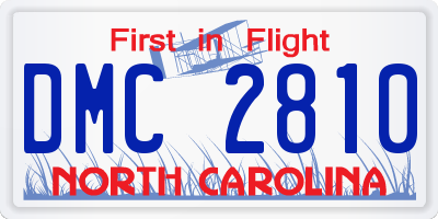 NC license plate DMC2810