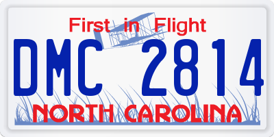 NC license plate DMC2814