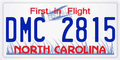 NC license plate DMC2815