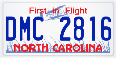 NC license plate DMC2816