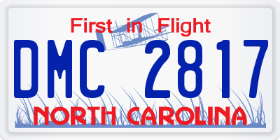 NC license plate DMC2817