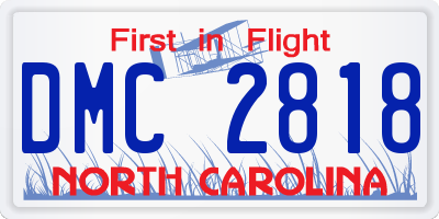 NC license plate DMC2818