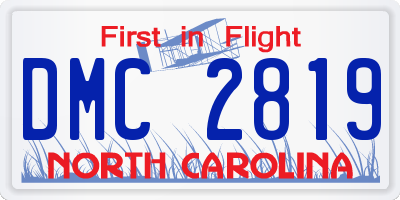 NC license plate DMC2819