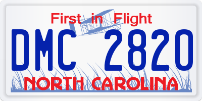 NC license plate DMC2820