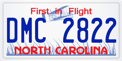 NC license plate DMC2822