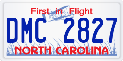 NC license plate DMC2827