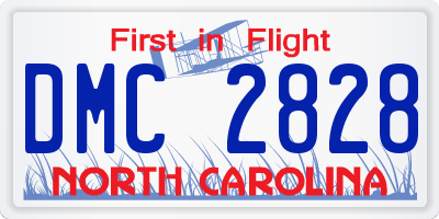 NC license plate DMC2828