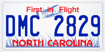 NC license plate DMC2829