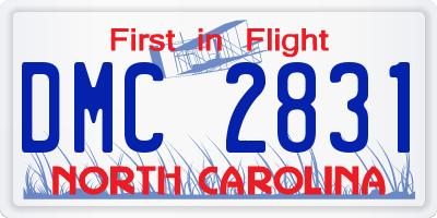 NC license plate DMC2831