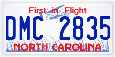 NC license plate DMC2835