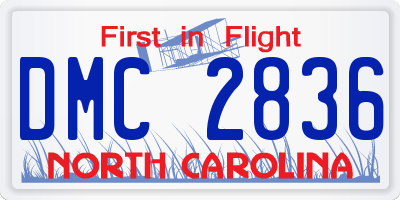 NC license plate DMC2836