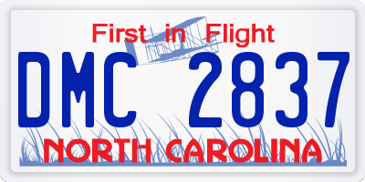 NC license plate DMC2837