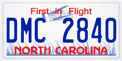 NC license plate DMC2840