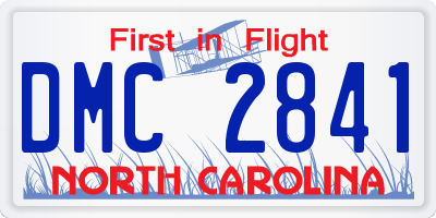 NC license plate DMC2841