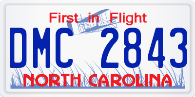 NC license plate DMC2843