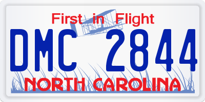 NC license plate DMC2844