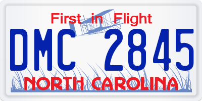 NC license plate DMC2845